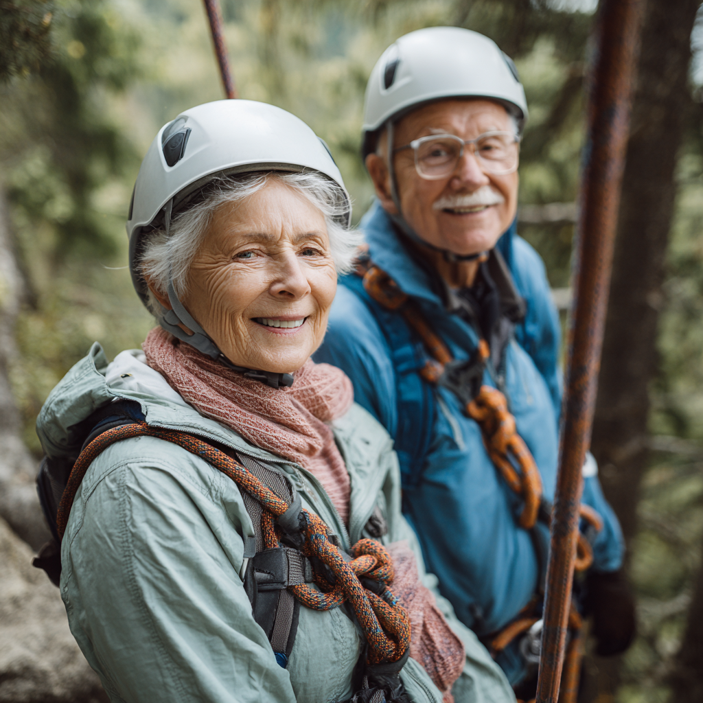 Older adults enjoying active outdoor activities with confidence and vitality